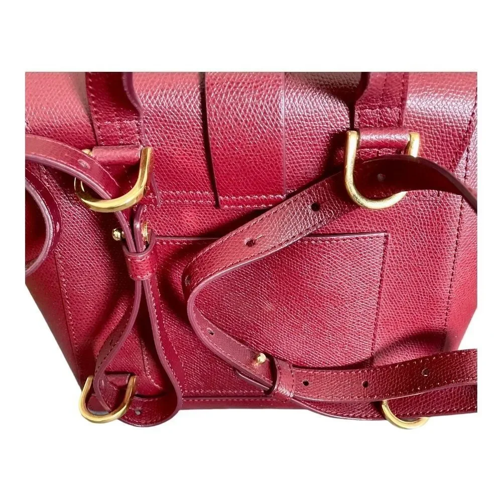 Senreve Mini Maestra Bag Chianti Leather Tote Backpack Crossbody Satchel Red